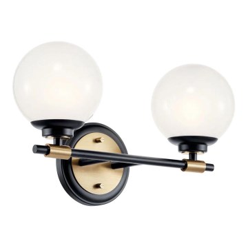 Kichler - LED vannas istabas sienas gaismeklis BENNO 2xLED/3W/230V melna/zelta IP44