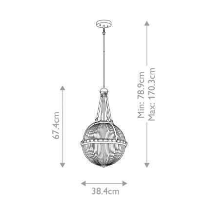 Kichler - Lustra ar auklu ASTER 3xE14/60W/230V zelta