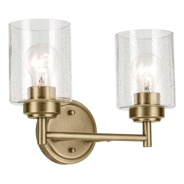 Kichler - Sienas lampa WINSLOW 2xE27/60W/230V misiņš