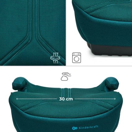KINDERKRAFT - Auto pacēlājs I-BOOST 2 PRO i-Size 125–150 cm tirkīza