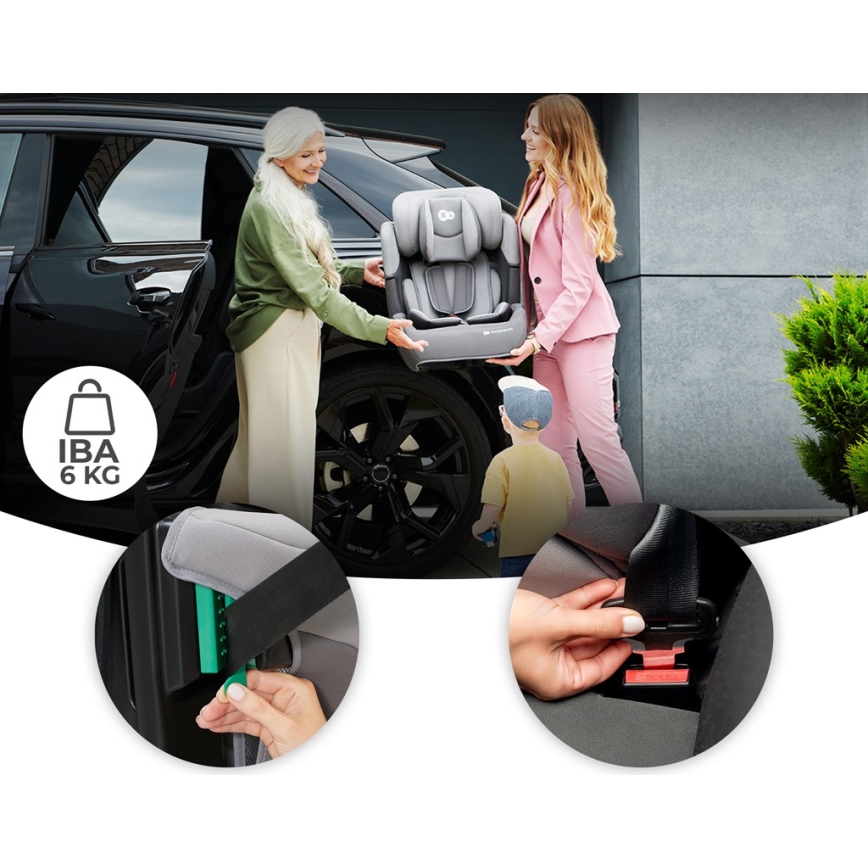 KINDERKRAFT - Autokrēsliņš COMFORT UP i-Izmērs (76-150 cm) gaiši pelēka