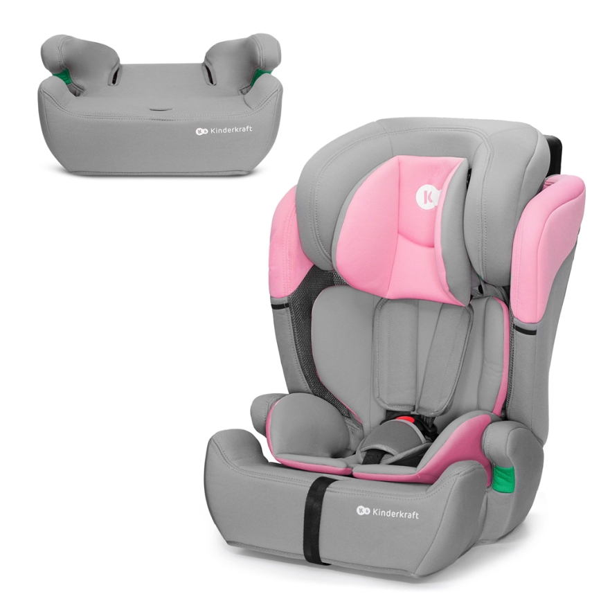 KINDERKRAFT - Autokrēsliņš COMFORT UP i-Izmērs (76-150 cm) pelēka/rozā