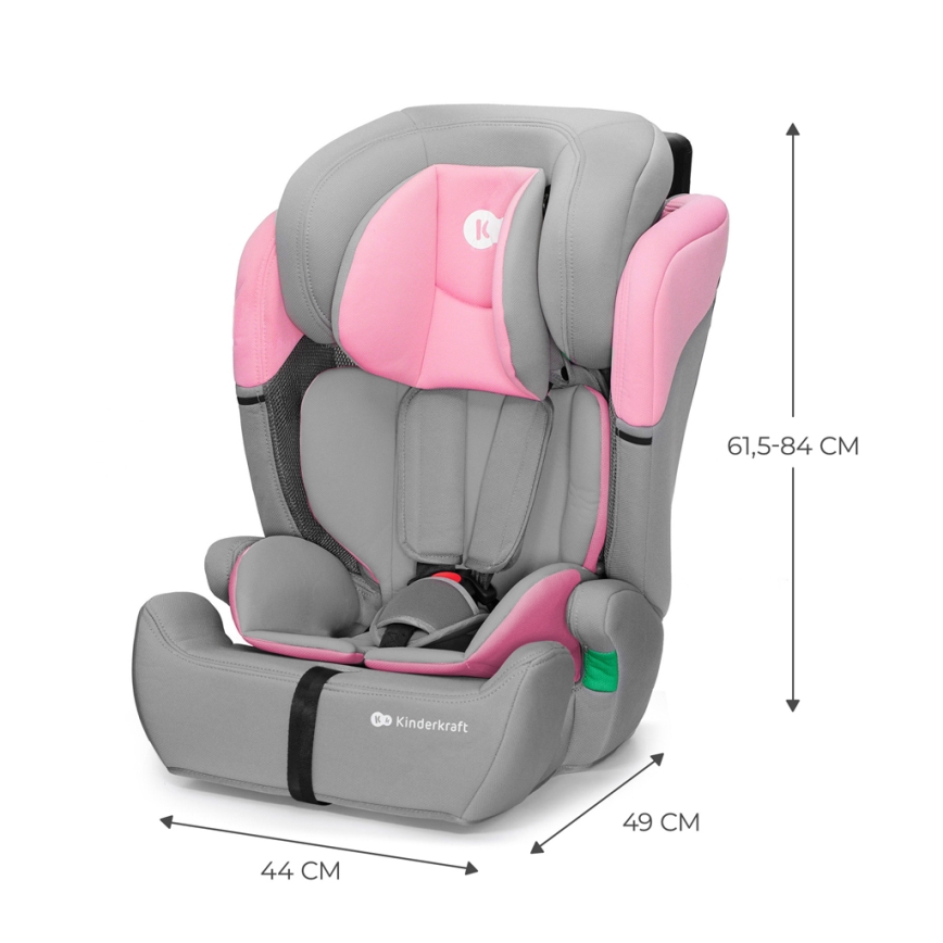 KINDERKRAFT - Autokrēsliņš COMFORT UP i-Izmērs (76-150 cm) pelēka/rozā