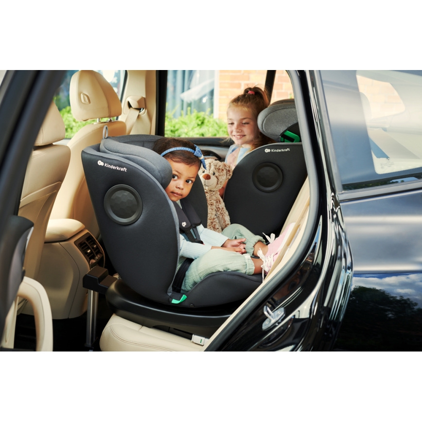 KINDERKRAFT - Autokrēsliņš I-360 i-Izmērs (40-150 cm) pelēka