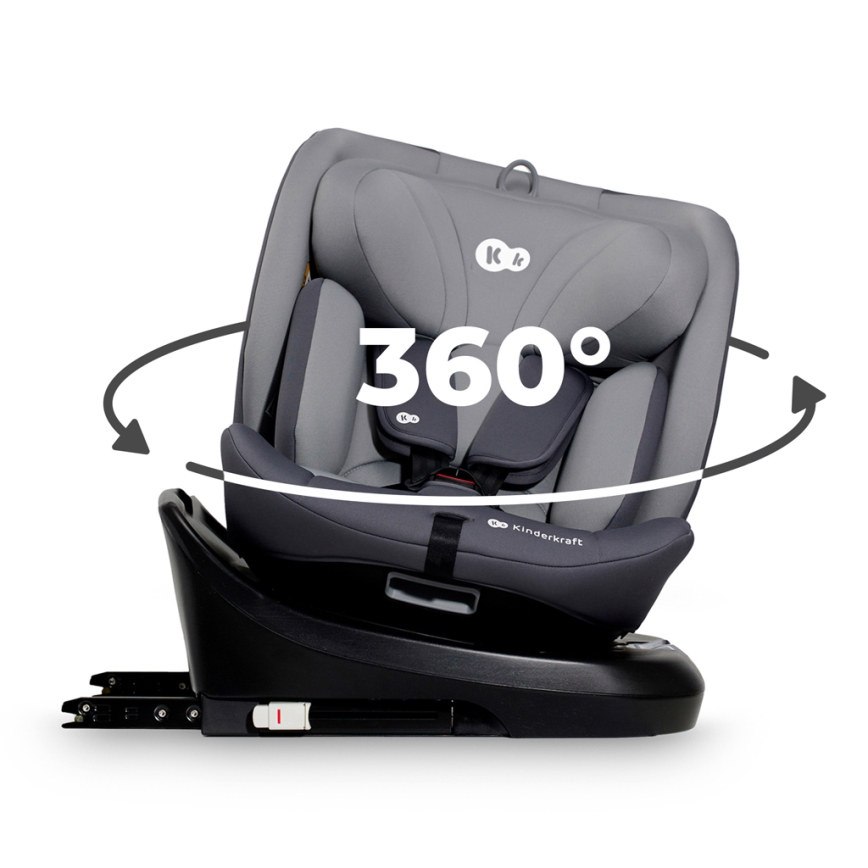 KINDERKRAFT - Autokrēsliņš I-GROW i-Izmērs (40-150 cm) pelēka