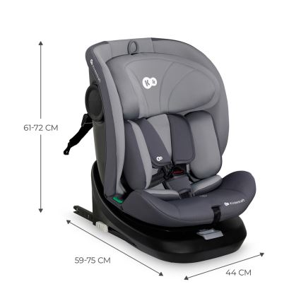 KINDERKRAFT - Autokrēsliņš I-GROW i-Izmērs (40-150 cm) pelēka