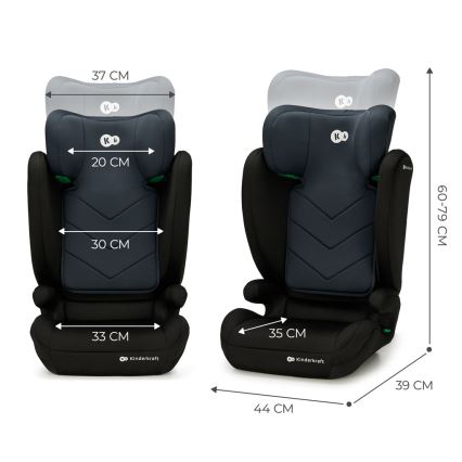 KINDERKRAFT - Autokrēsliņš I-SPARK i-Izmērs (100-150 cm) melna