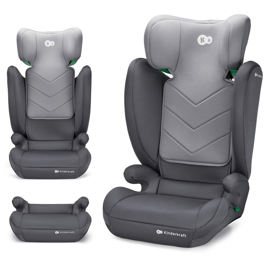 KINDERKRAFT - Autokrēsliņš I-SPARK i-Izmērs (100-150 cm) pelēka