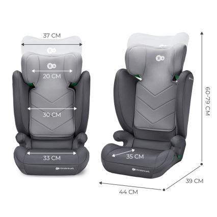 KINDERKRAFT - Autokrēsliņš I-SPARK i-Izmērs (100-150 cm) pelēka