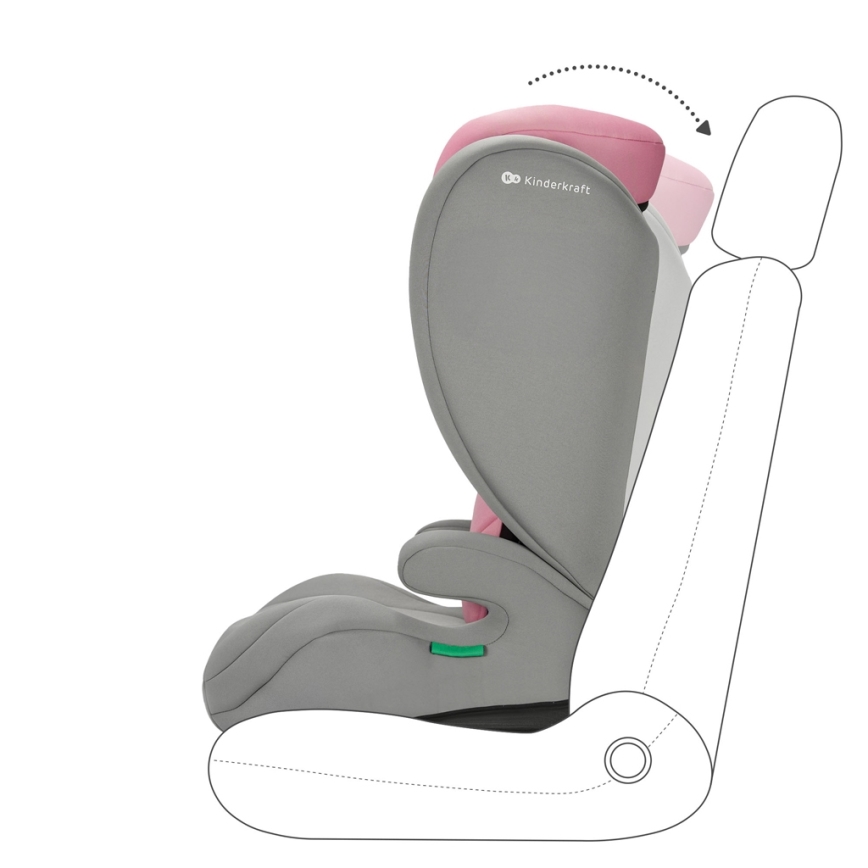 KINDERKRAFT - Autokrēsliņš I-SPARK i-Izmērs (100-150 cm) rozā