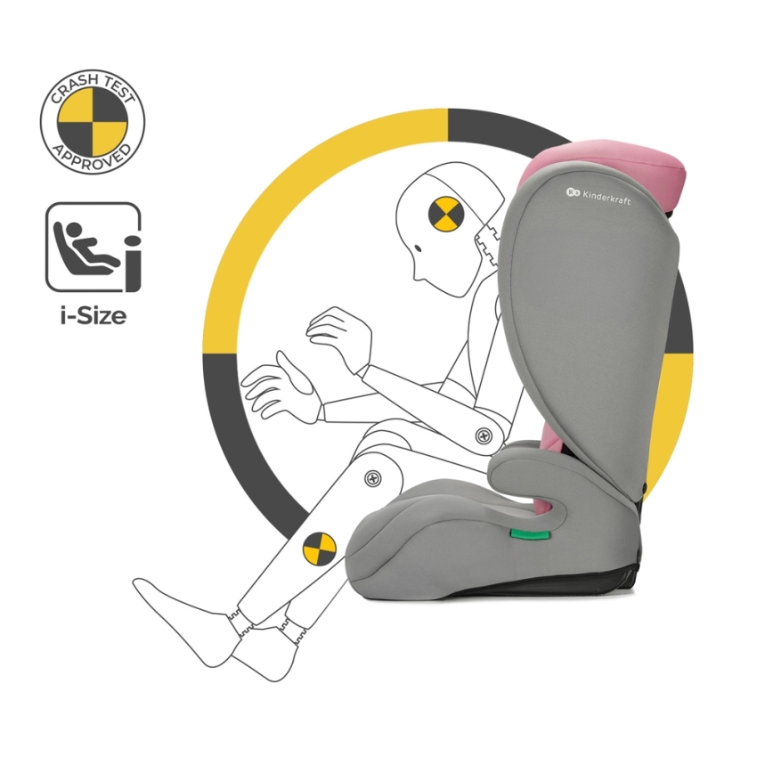 KINDERKRAFT - Autokrēsliņš I-SPARK i-Izmērs (100-150 cm) rozā