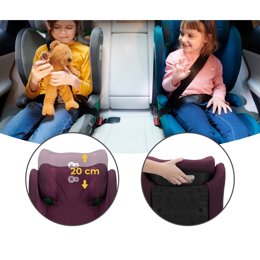 KINDERKRAFT - Autokrēsliņš JUNIOR FIX 2 (100-150 cm) Cherry pearl