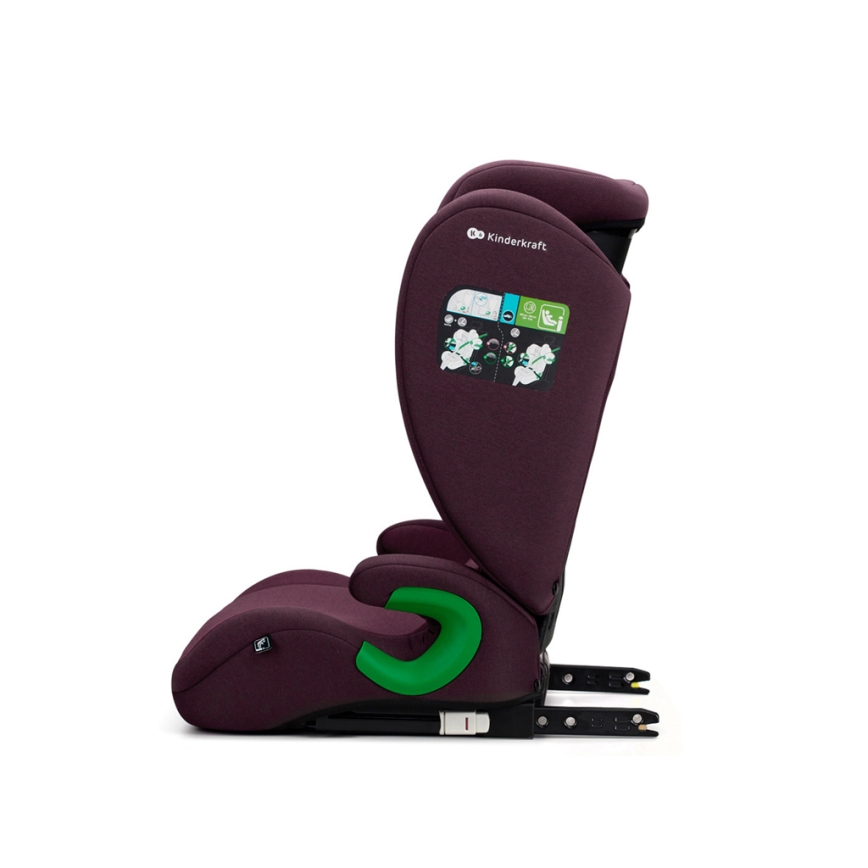 KINDERKRAFT - Autokrēsliņš JUNIOR FIX 2 (100-150 cm) Cherry pearl