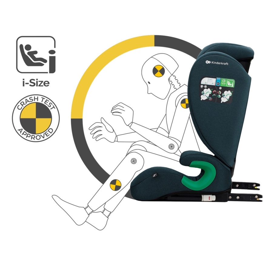 KINDERKRAFT - Autokrēsliņš JUNIOR FIX 2 (100-150 cm) Harbor zila