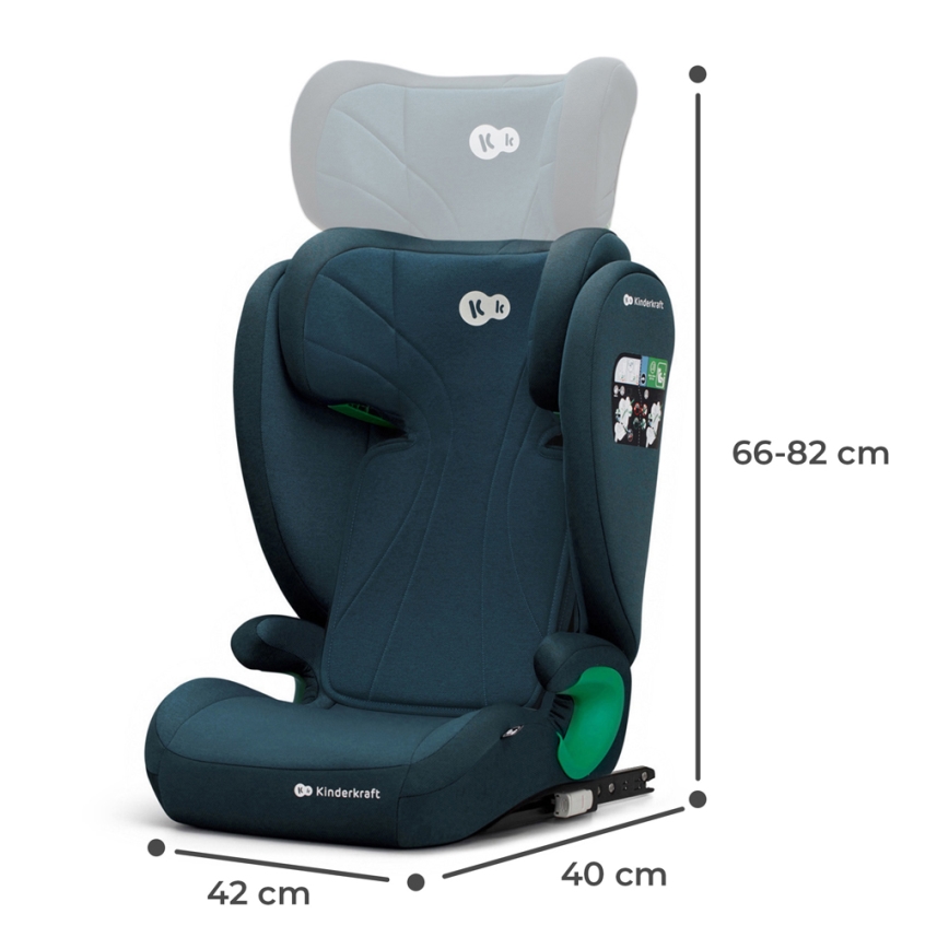 KINDERKRAFT - Autokrēsliņš JUNIOR FIX 2 (100-150 cm) Harbor zila
