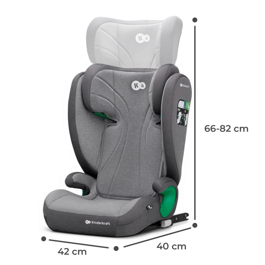 KINDERKRAFT - Autokrēsliņš JUNIOR FIX 2 (100-150 cm) Raķete pelēka