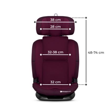 KINDERKRAFT - Autokrēsliņš ONETO 3 i-Izmērs (76-150 cm) + Isofix Cherry pearl