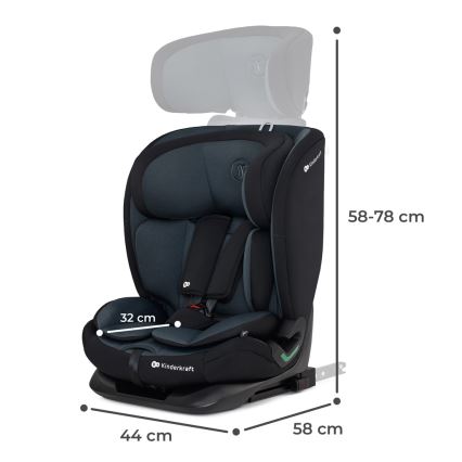 KINDERKRAFT - Autokrēsliņš ONETO 3 i-Izmērs (76-150 cm) + Isofix Graphite melna