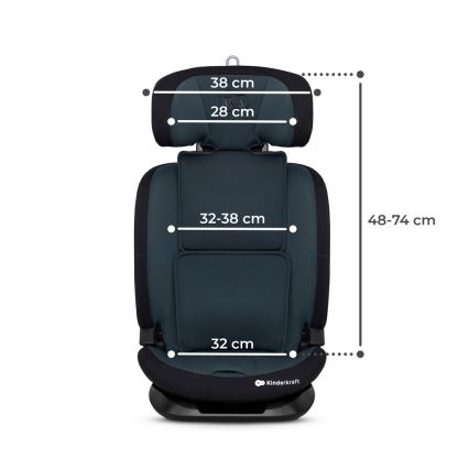 KINDERKRAFT - Autokrēsliņš ONETO 3 i-Izmērs (76-150 cm) + Isofix Graphite melna