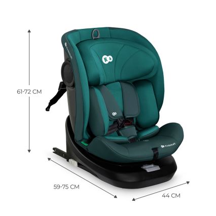 KINDERKRAFT - Bērnu auto sēdeklis ar pagriežamu pamatni I-GROW i-Size 40-150 cm tirkīza krāsā