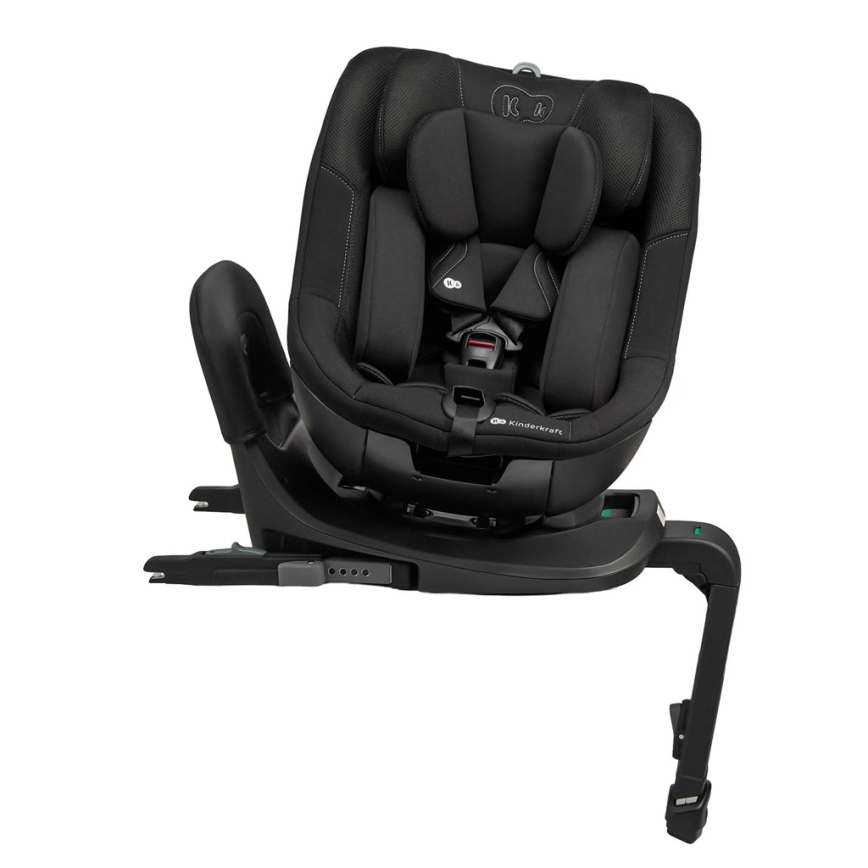 KINDERKRAFT - Bērnu auto sēdeklis ar rotējošu bāzi I-GUARD i-Size 40-105 cm melns