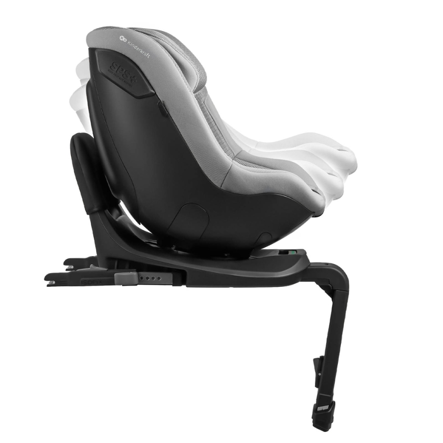 KINDERKRAFT - Bērnu autokrēsls ar rotējošu bāzi I-GUARD PRO i-Size 61-105 cm, pelēks