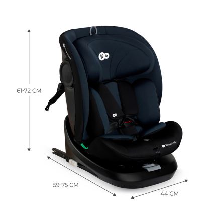 KINDERKRAFT - Bērnu autosēdeklis ar rotējošu bāzi I-GROW i-Size (40-150 cm) melns