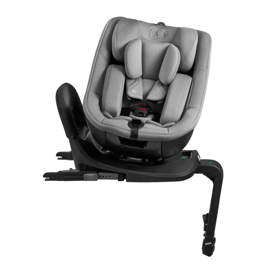 KINDERKRAFT - Bērnu autosēdeklis ar rotējošu bāzi I-GUARD i-Size 40-105 cm pelēks