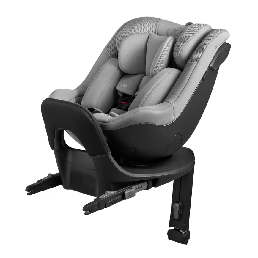KINDERKRAFT - Bērnu autosēdeklis ar rotējošu bāzi I-GUARD i-Size 40-105 cm pelēks