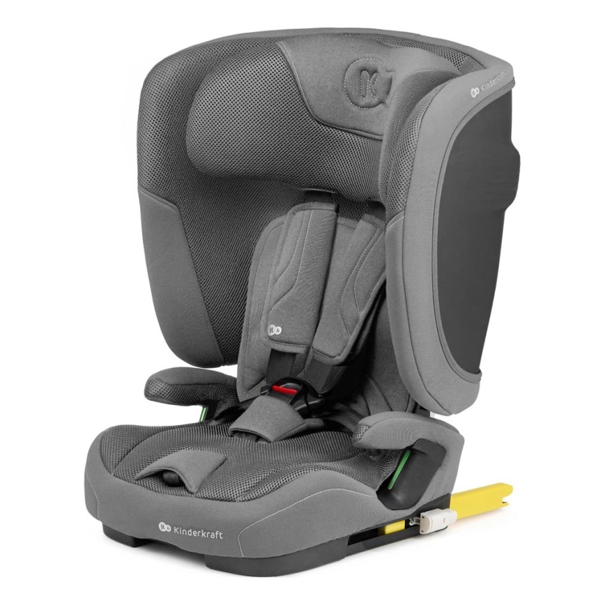 KINDERKRAFT - Bērnu autosēdeklis FIX2GO i-Size 76-150 cm pelēks
