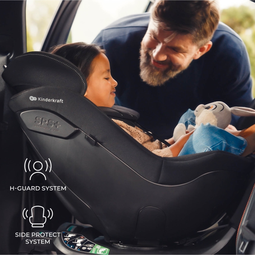 KINDERKRAFT - Bērnu autosēdeklis I-GUARD PRO i-Size 61-105 cm melns