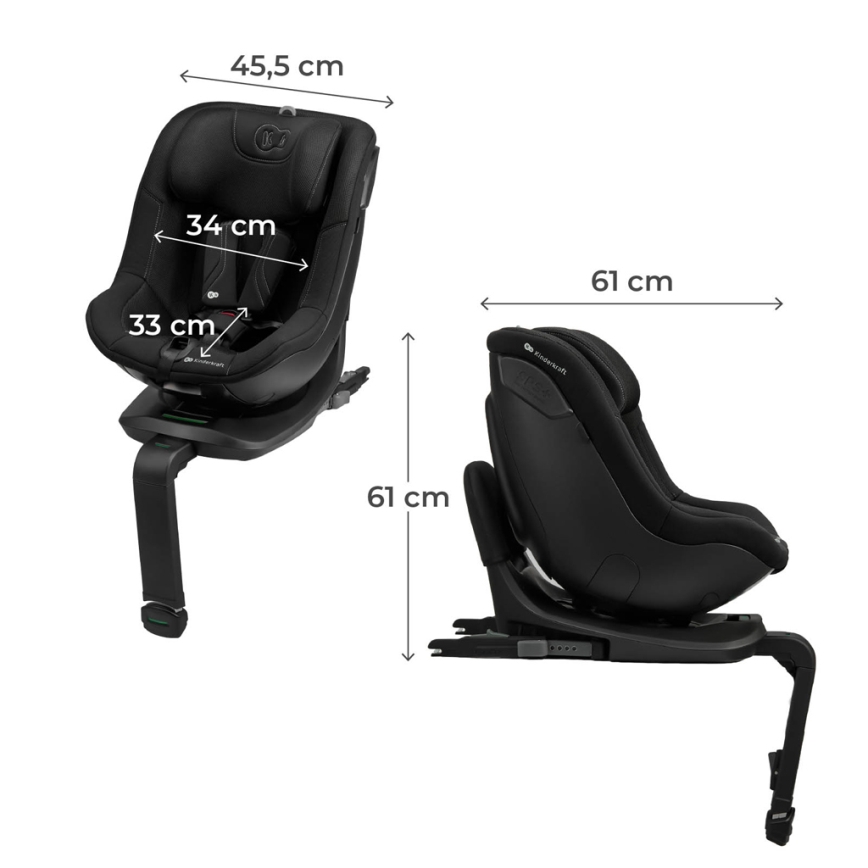 KINDERKRAFT - Bērnu autosēdeklis I-GUARD PRO i-Size 61-105 cm melns