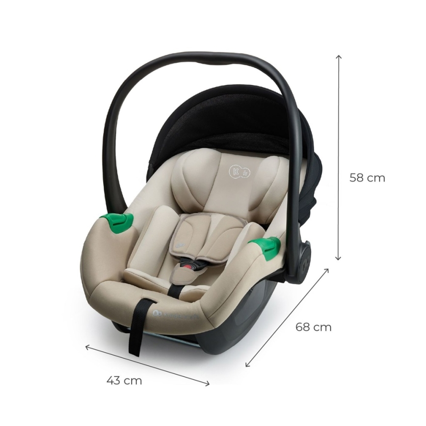 KINDERKRAFT - Bērnu autosēdeklis MINK PRO 2 40-87 cm (0-13 kg) bēšs