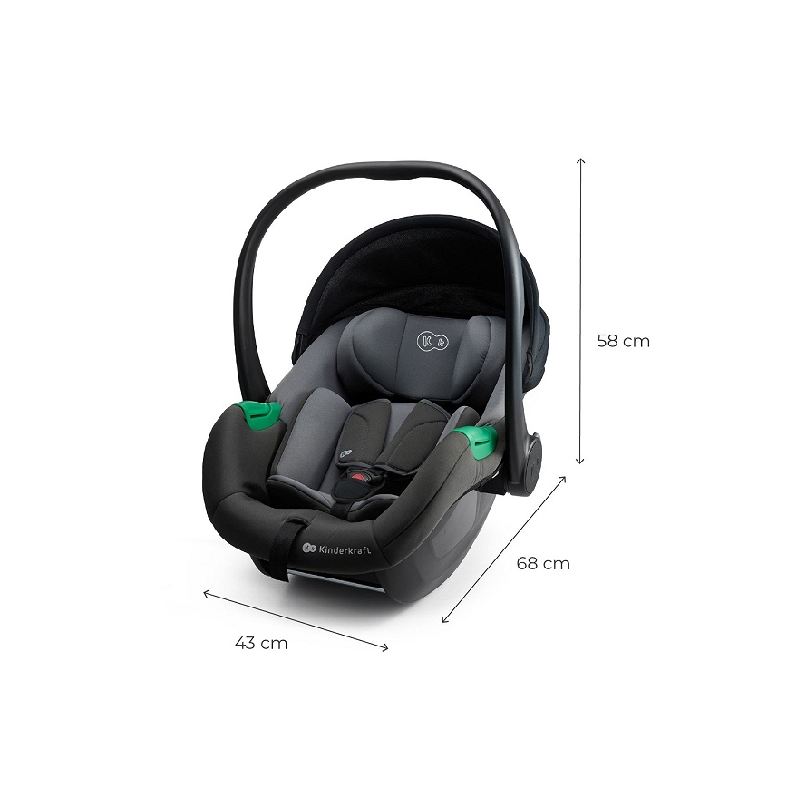 KINDERKRAFT - Bērnu autosēdeklis MINK PRO 2 40-87 cm (0-13 kg) pelēks