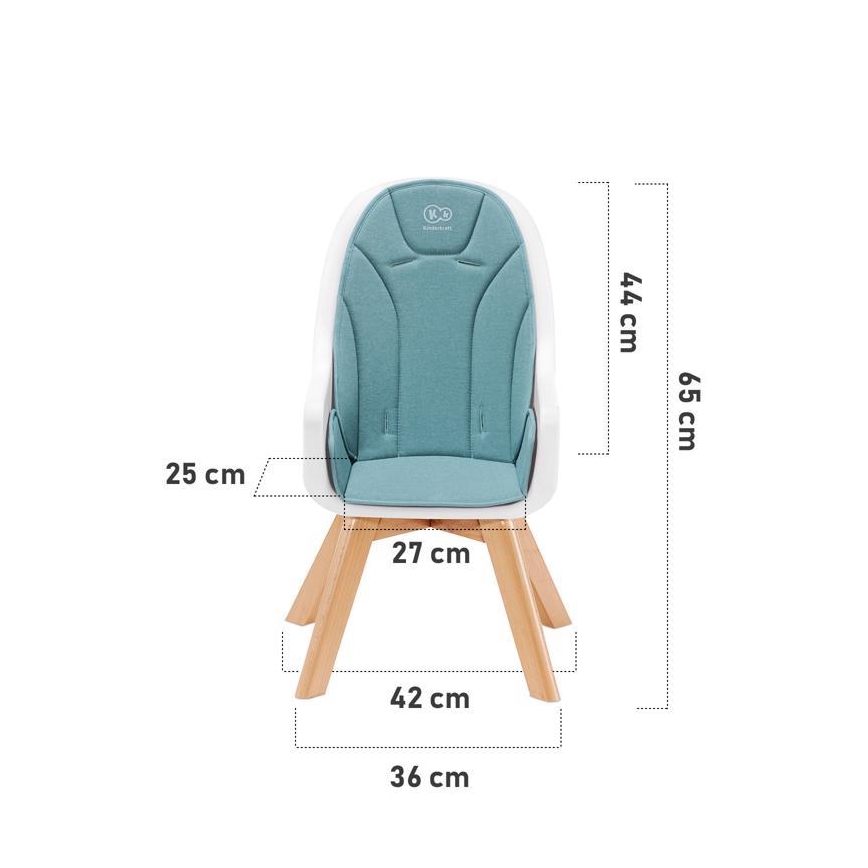KINDERKRAFT - Bērnu barošanas krēls 2in1 TIXI pelēks