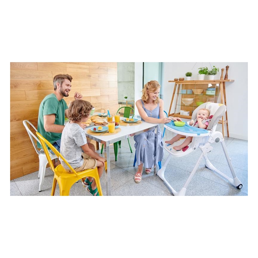 KINDERKRAFT - Bērnu barošanas krēsls YUMMY rozā/balts