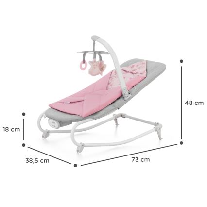 KINDERKRAFT - Bērnu kustīgs šūpuļkrēsls ar mūziku FELIO 2 rozā
