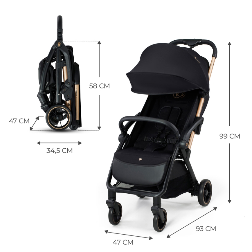 KINDERKRAFT - Bērnu ratiņi APINO melna