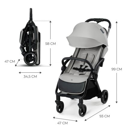 KINDERKRAFT - Bērnu ratiņi APINO pelēka