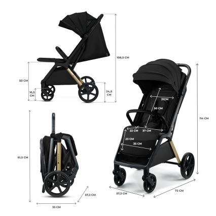 KINDERKRAFT - Bērnu ratiņi LOOM melna