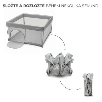 KINDERKRAFT - Bērnu rotaļu sētiņa ZIKI pelēka