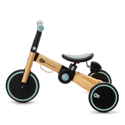 KINDERKRAFT - Bērnu skrejritenis 3in1 4TRIKE dzeltena/piparmētru krāsa