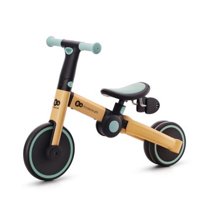KINDERKRAFT - Bērnu skrejritenis 3in1 4TRIKE dzeltena/piparmētru krāsa
