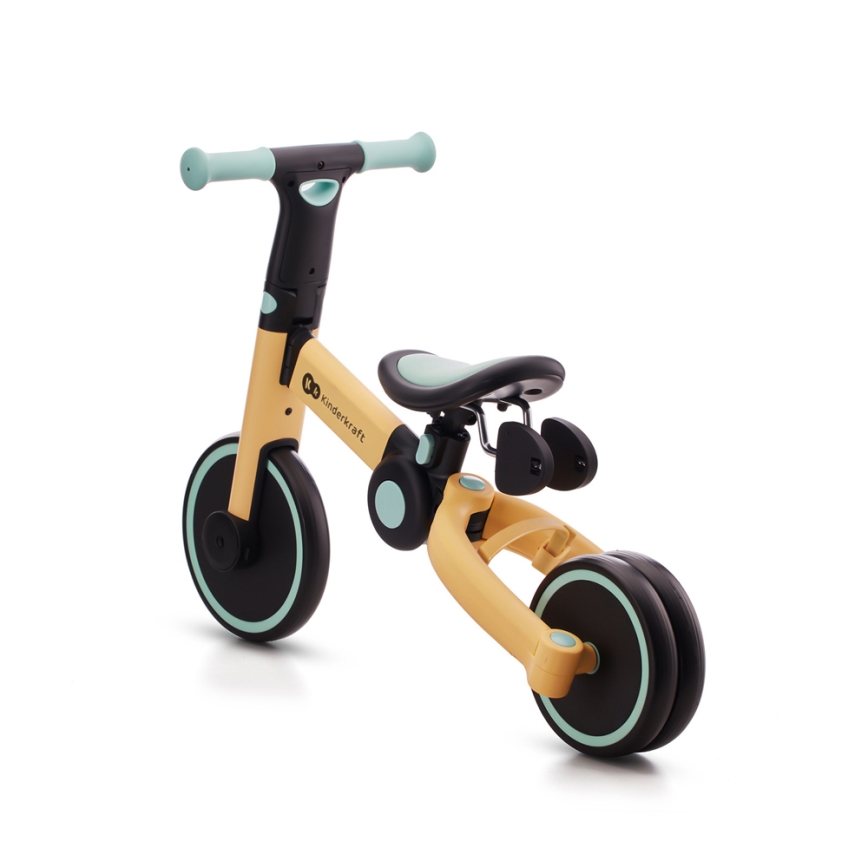 KINDERKRAFT - Bērnu skrejritenis 3in1 4TRIKE dzeltena/piparmētru krāsa