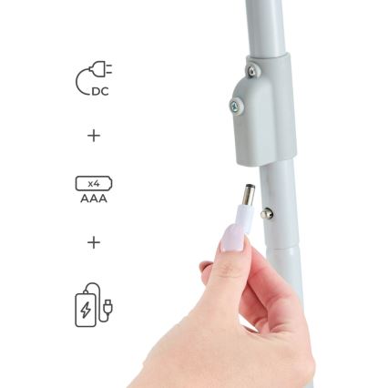 KINDERKRAFT - Bērnu šūpuļkrēsls ar melodiju SWINGEE pelēks 4xAAA/230V