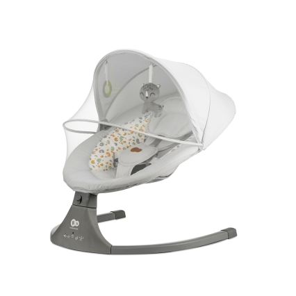 KINDERKRAFT - Bērnu šūpuļkrēsls ar mūziku 2in1 LUMI gaiši pelēka
