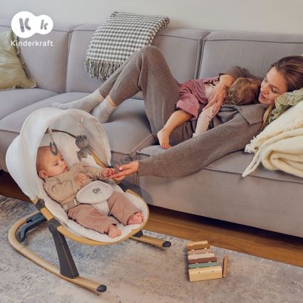KINDERKRAFT - Bērnu šūpuļkrēsls ELSU pelēks