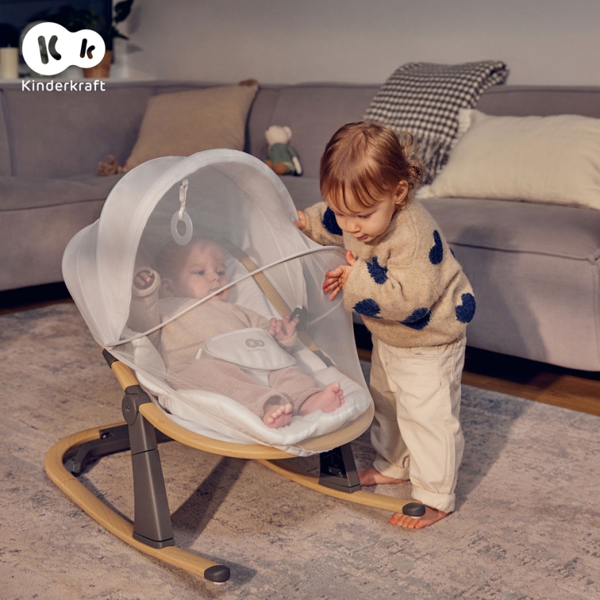 KINDERKRAFT - Bērnu šūpuļkrēsls ELSU pelēks