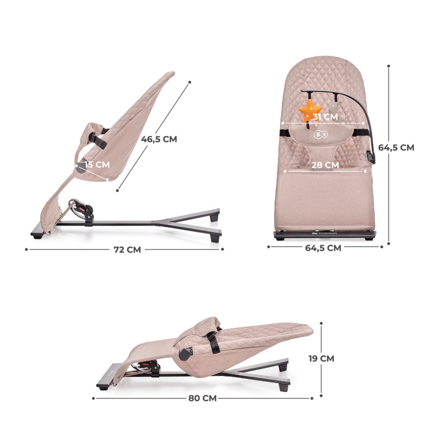 KINDERKRAFT - Bērnu šūpuļkrēsls MIMI bēžs