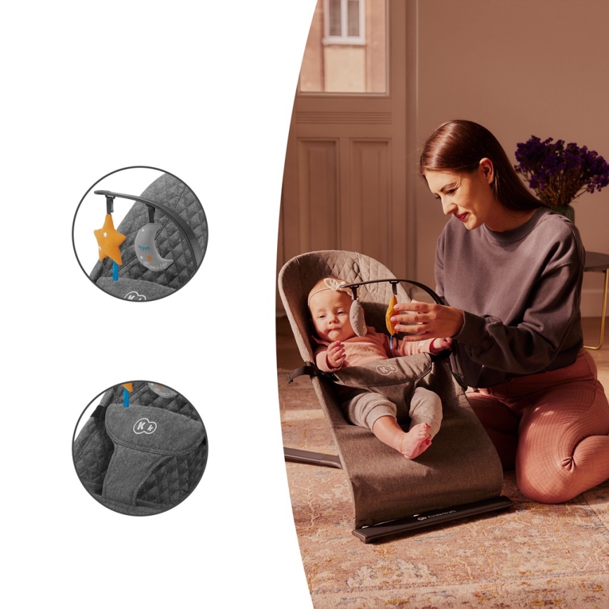 KINDERKRAFT - Bērnu šūpuļkrēsls MIMI pelēka